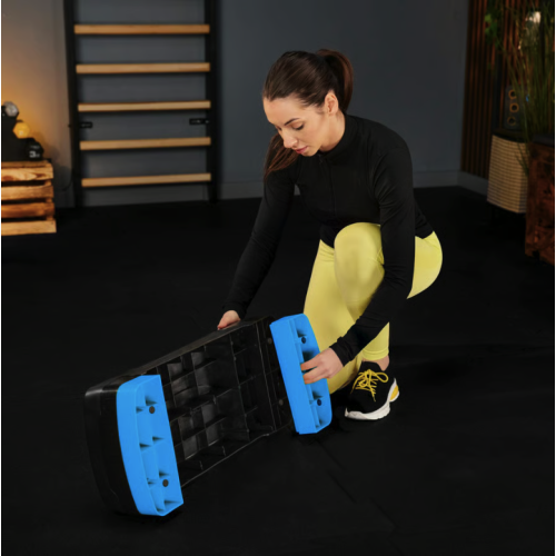 Степ платформа  Trex Sport TX-030AS 3-уровневая черно-голубая - фото №4